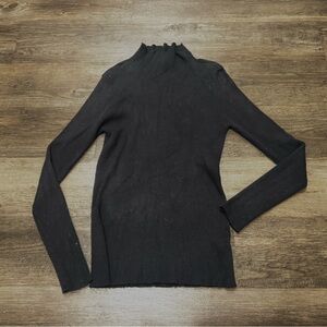 Nine West Black Ribbed Sleeve Top